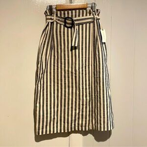 By Anthropologie Striped Wrap Skirt